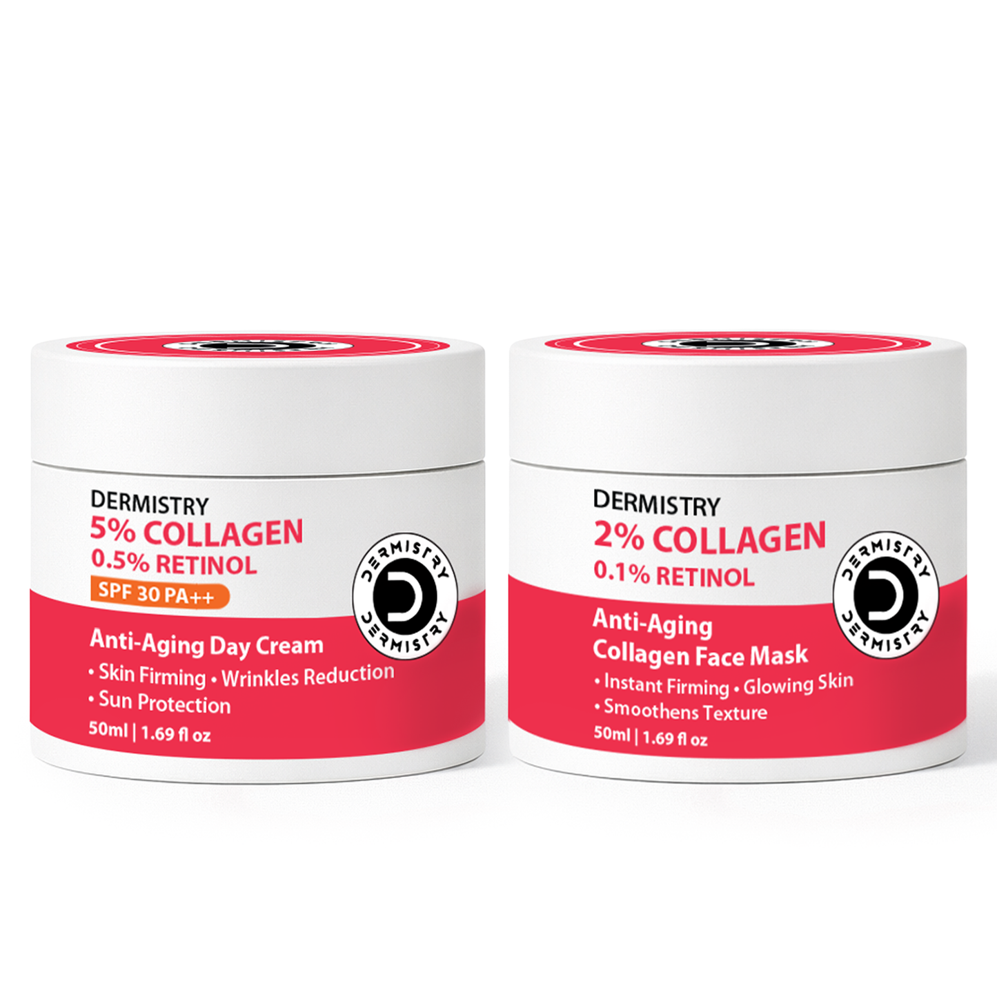 Dermistry Instant Skin Lifting Firming Tightening Retinol Collagen Boost Day Night Anti Aging Face Pack Mask & SPF 30 Face Cream For Ageing Wrinkles Fine Lines Repair
