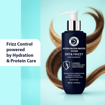 Dry frizzy hair shampoo bottle