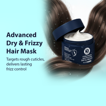 Frizzy hair treatment mask jar