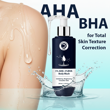 DERMISTRY 5% AHA 2% BHA Exfoliating D Tan Detan Removal Body Wash for All and Strawberry Skin