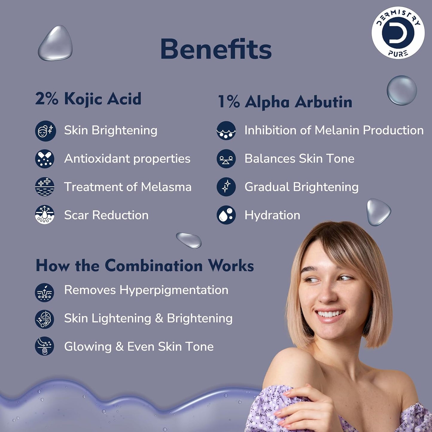 Pure 2% Kojic Acid 1% Alpha Arbutin Serum – Brighten, Lighten, Remove Dark Spots
