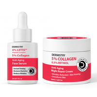Dermistry Anti Aging Retinol Collagen Skin Firming Lifting Tightening Night Moisturizer Face Cream & 4% Liftis Face Serum