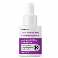 Dermistry 1% Salicylic Acid Back Acne Open Pores Excess Oil Removal Exfoliating Body Wash & 5% Niacinamide Spot Corrector Face Serum