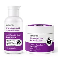 Dermistry 2% Salicylic Acid Open Pores Cleanser Excess Oil Remover Face Wash & Oil Free Water Based Day Night Moisturizer Gel
