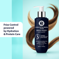 Dry frizzy hair shampoo bottle