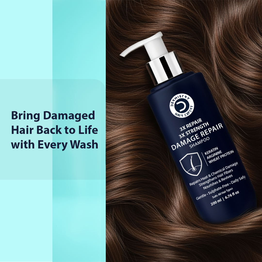 Hair damage repair shampoo bottle