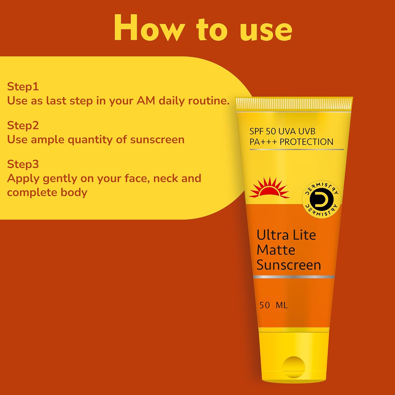 High SPF matte finish sunscreen