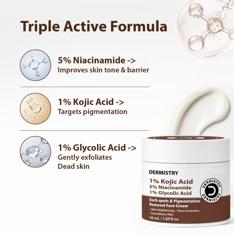 Dermistry Kojic Acid Niacinamide Face Serum & Cream for Pigmentation
