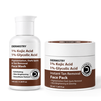 Dermistry Pigmentation Dark Spot D De Tan Uneven Dull Skin Tone Removal Face Wash and Face Pack