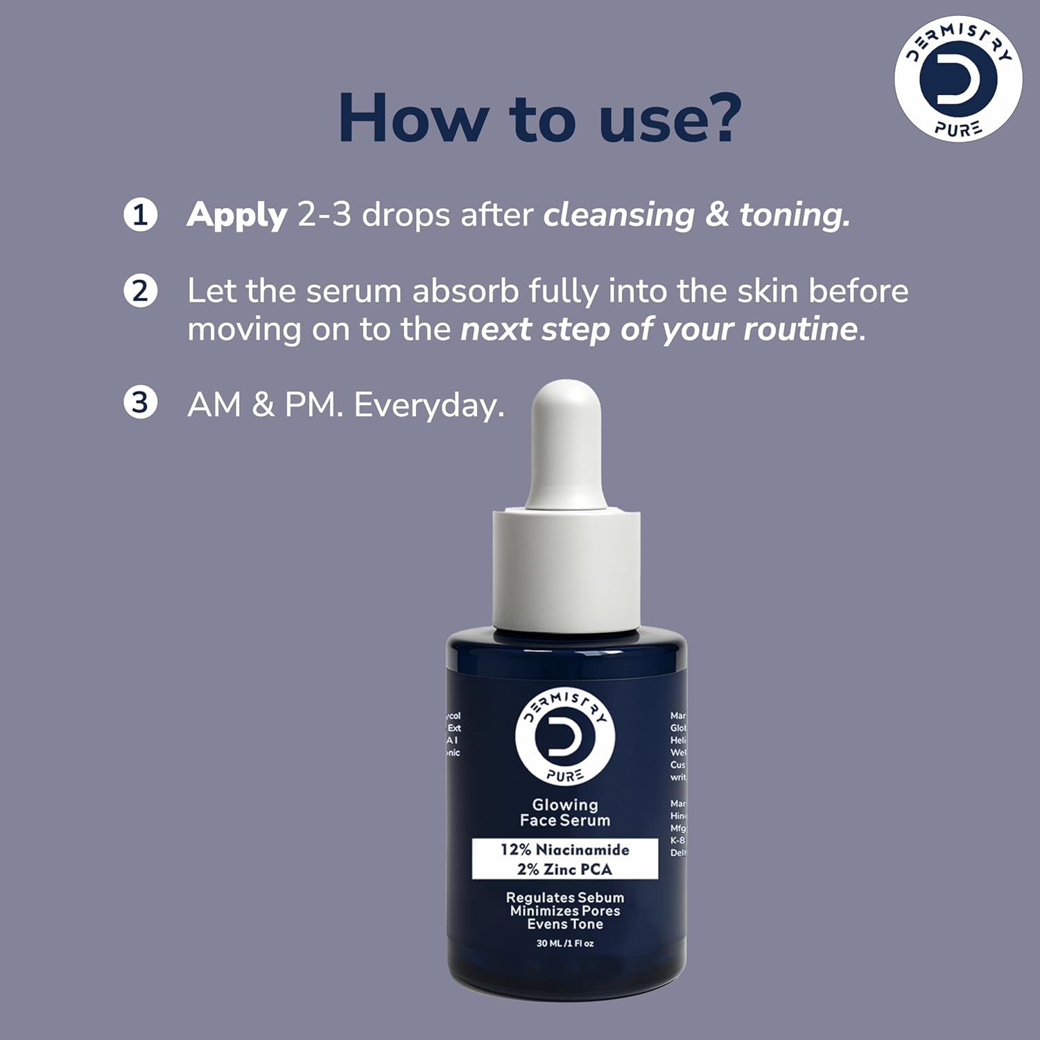 Pore minimizing niacinamide serum