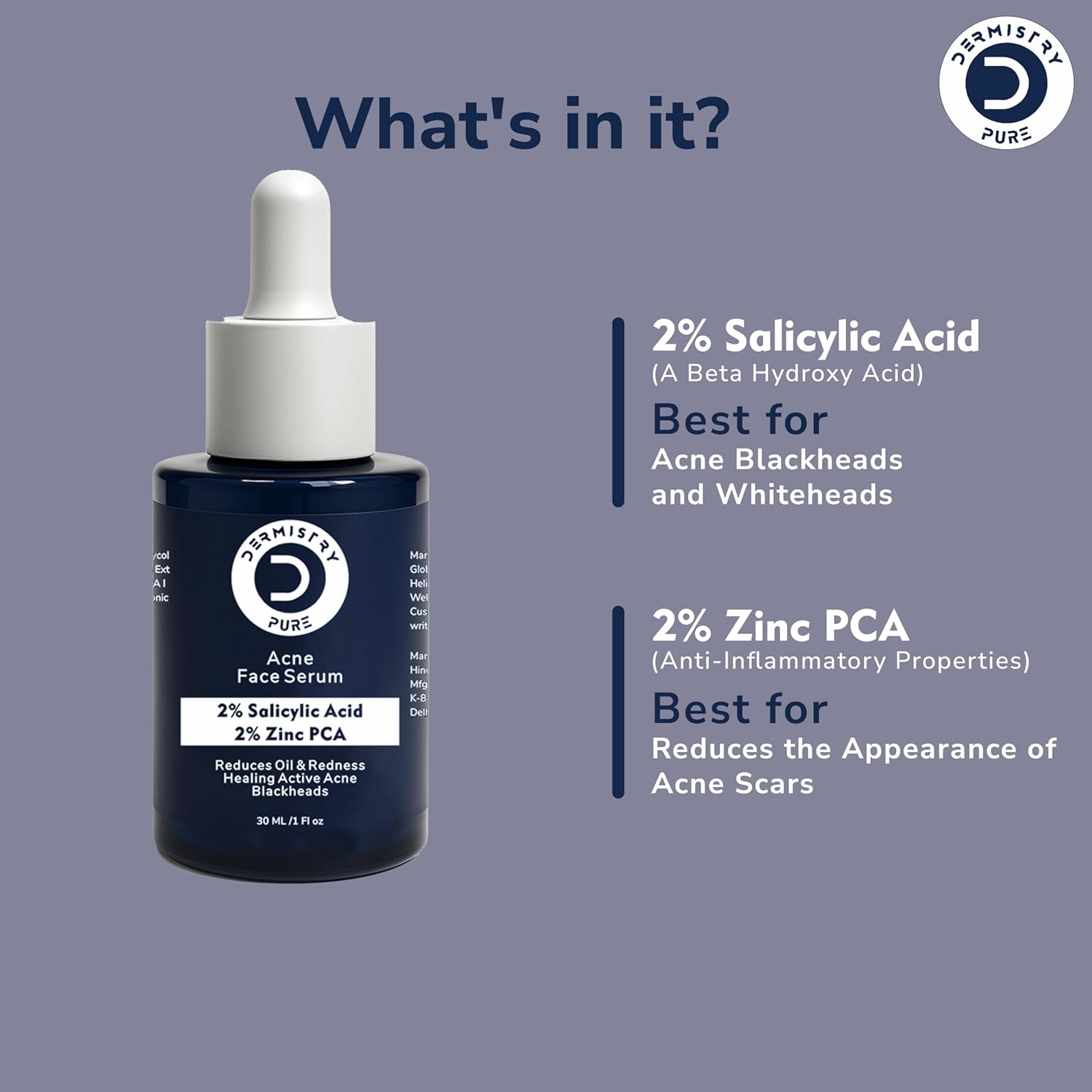 Salicylic acid acne serum bottle