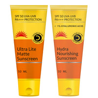 Dermistry Ultra Lite Matte Oil Free Water Based & 1% Hyaluronic Sunscreen SPF 50 For Oily Acne Prone, Dry & Combination Skin