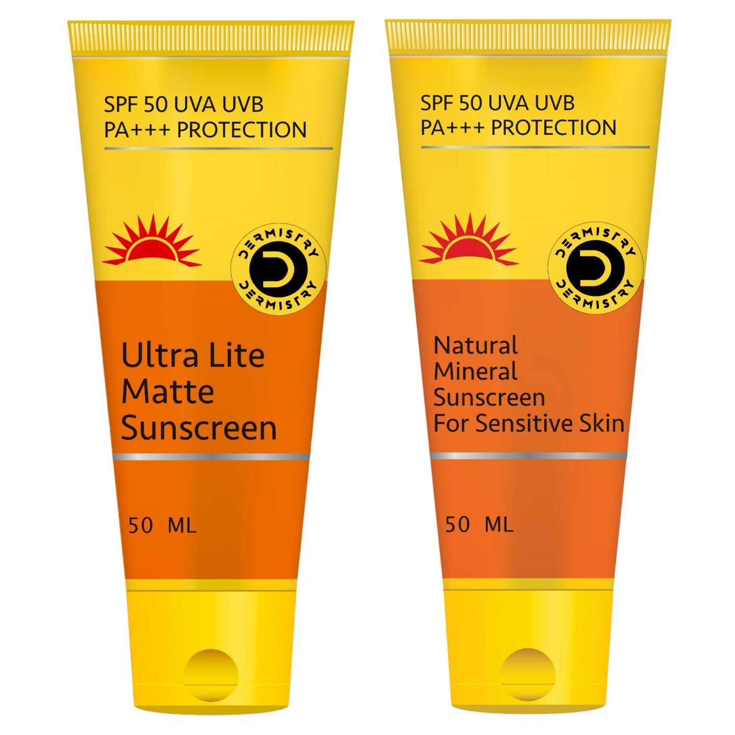 Dermistry Ultra Matte & Natural Mineral & Water Based Oil Free Sunscreen SPF 50 For Sensitive Skin UVA UVB PA+++