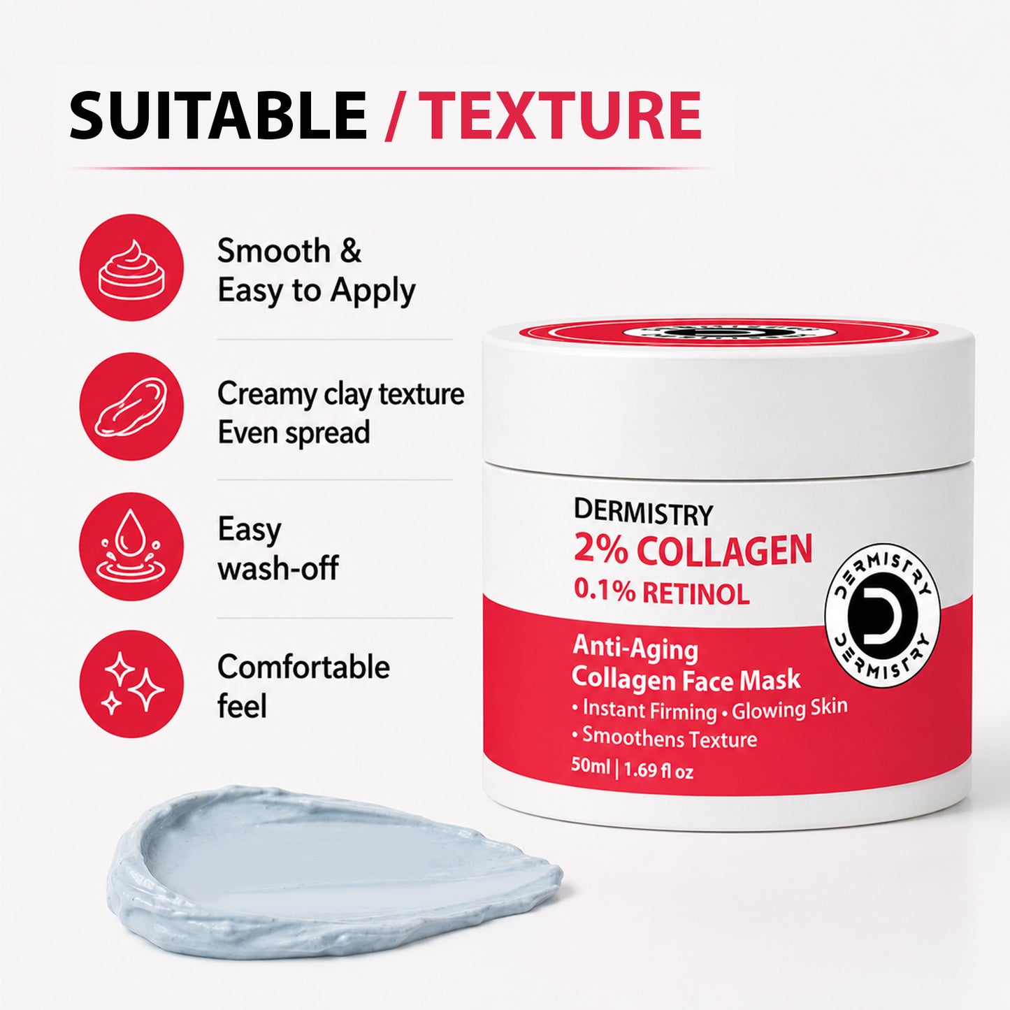 Dermistry Instant Skin Lifting Firming Tightening Retinol Collagen Boost Day Night Anti Aging Face Pack Mask & Night Cream