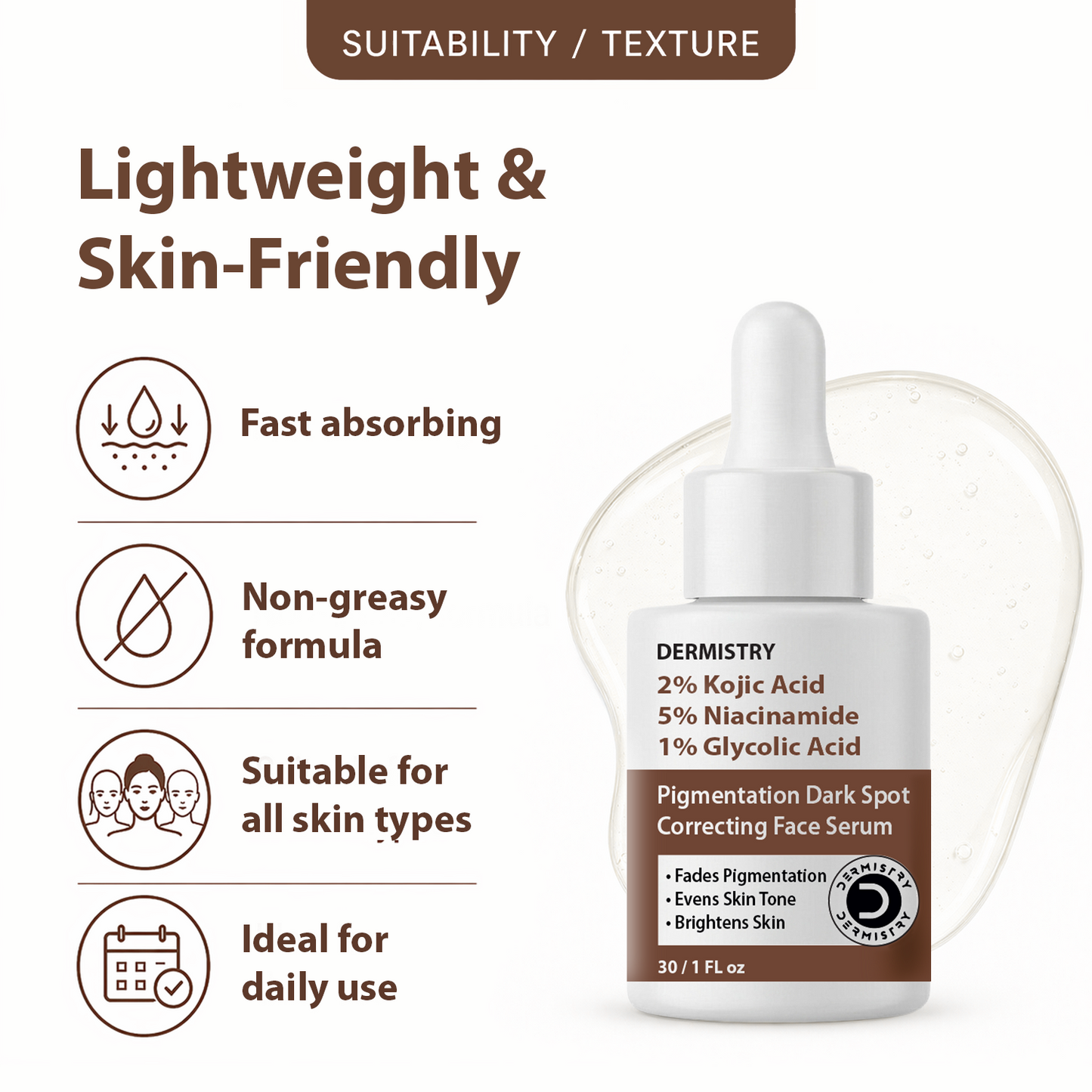 Dermistry Kojic Acid Face Serum & Face Pack Mask for Pigmentation