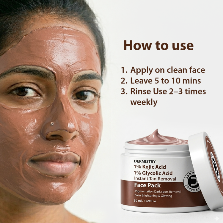 Dermistry Kojic Acid Face Serum & Face Pack Mask for Pigmentation