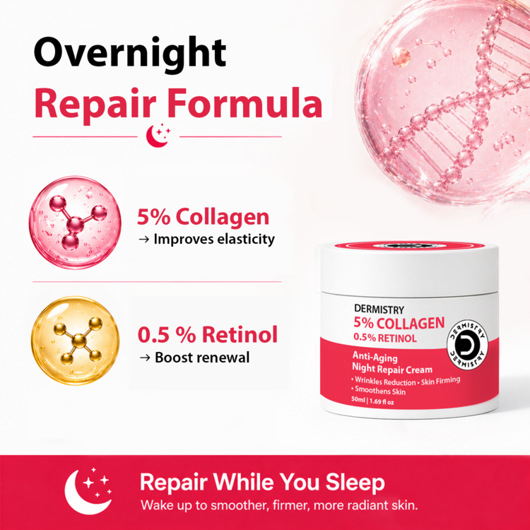Dermistry Anti Aging Retinol Collagen Firming Lifting Moisturizer Day & Night Face Cream