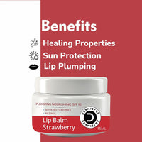 Dermistry Plumping Nourishing SPF10 Lip Balm Cocoa Butter & Strawberry for Dry Dark Chapped Lips