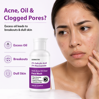 Dermistry 2% Salicylic Acid Open Pores Cleanser Excess Oil Remover Face Wash & Oil Free Water Based Day Night Moisturizer Gel